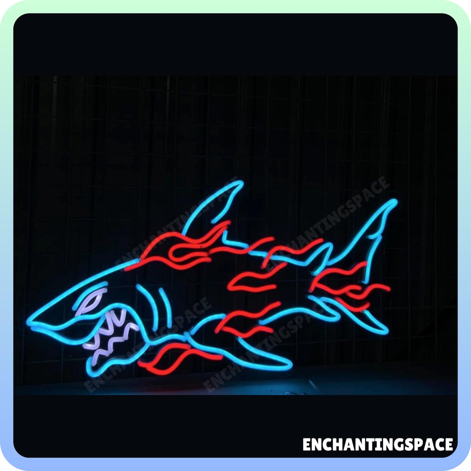 Shark Led Sign Fire Shark Neon Sign, Shark Fire Led Light, Custom Shark Led Sign, Sea ...