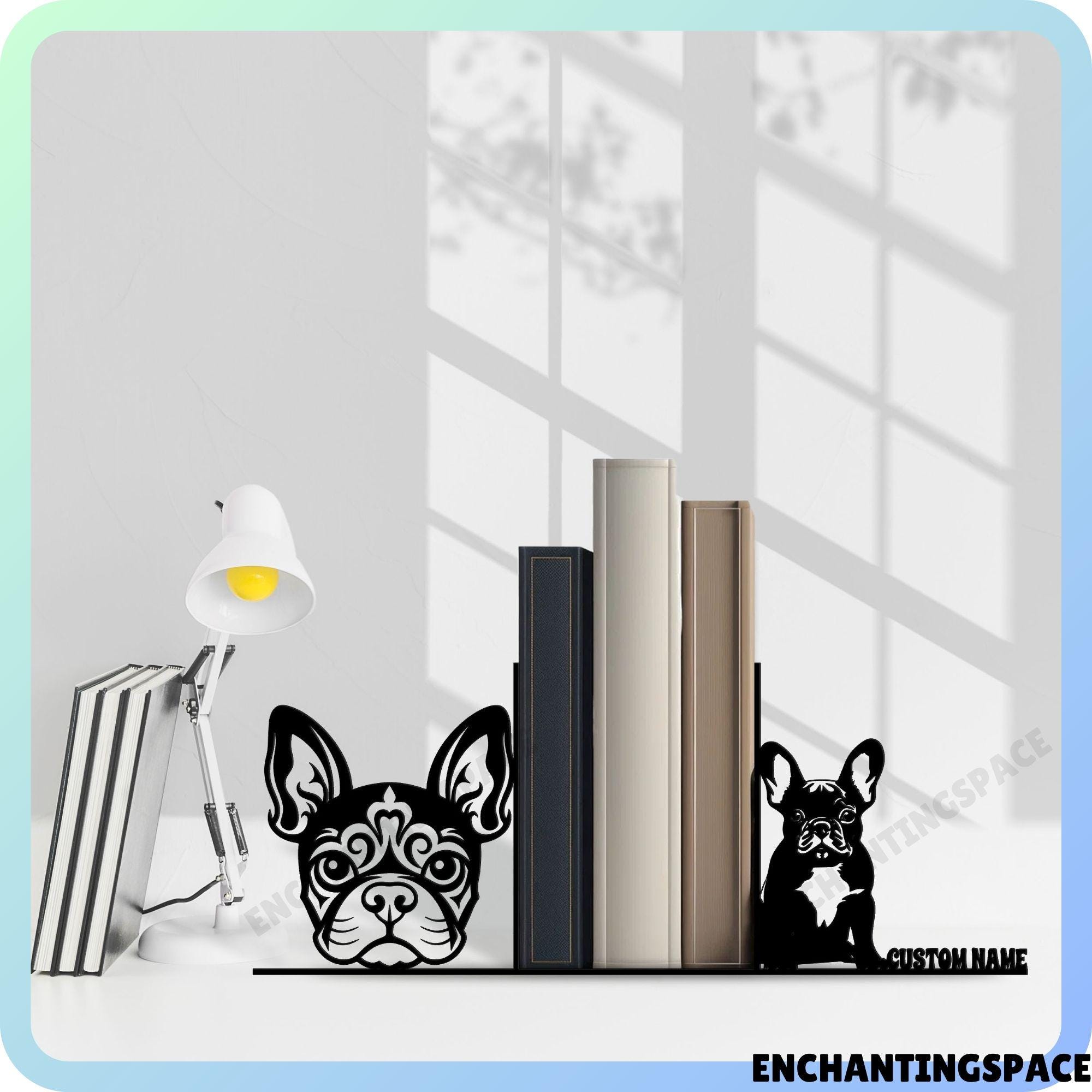 Customized French Bulldog Metal Bookends, French Bulldog Book End