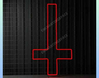 Inverted Cross Neon Sign, Christian Cross Led Light, Jesus Christian Sign Wall Home Decor, Cross Symbol Neon Wall Art, Religious Gifts
