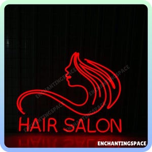 Hair Salon Neon Sign, Custom Hair Salon Sign Wall Art, Woman Hair Salon Neon Light, Open Sign For Hair Beauty Salon Led Light Decor