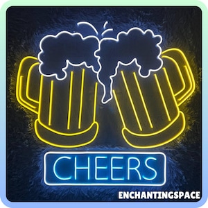 Beer Neon Sign, Custom Beer Cheers Led Sign, Home Bar Neon Night Light, Bar Pub Wall Decor, Beer Hall Wall Art, Beer Club Neon Light