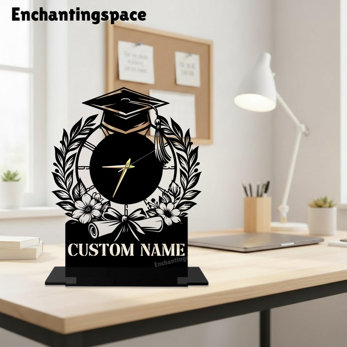 Personalized Graduation Metal Table Clock, Custom Graduate Desk Decor ...