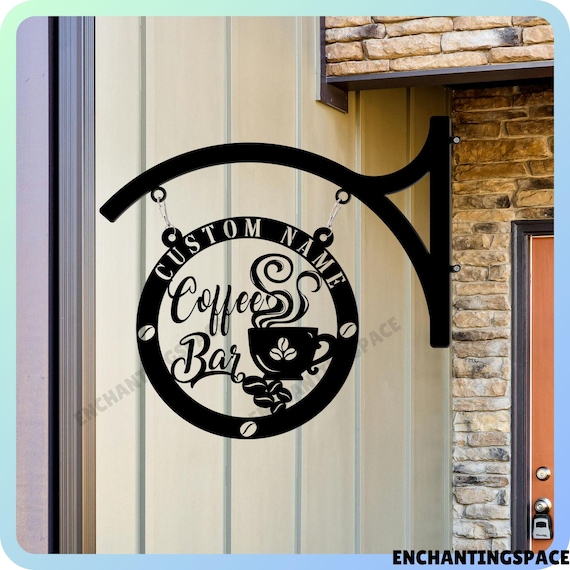 パーソナライズされたコーヒーストアの金属製吊り下げ看板、コーヒー店