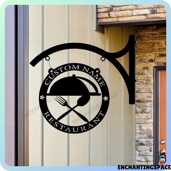 パーソナライズされたレストラン用金属製吊り下げ看板、レストランの