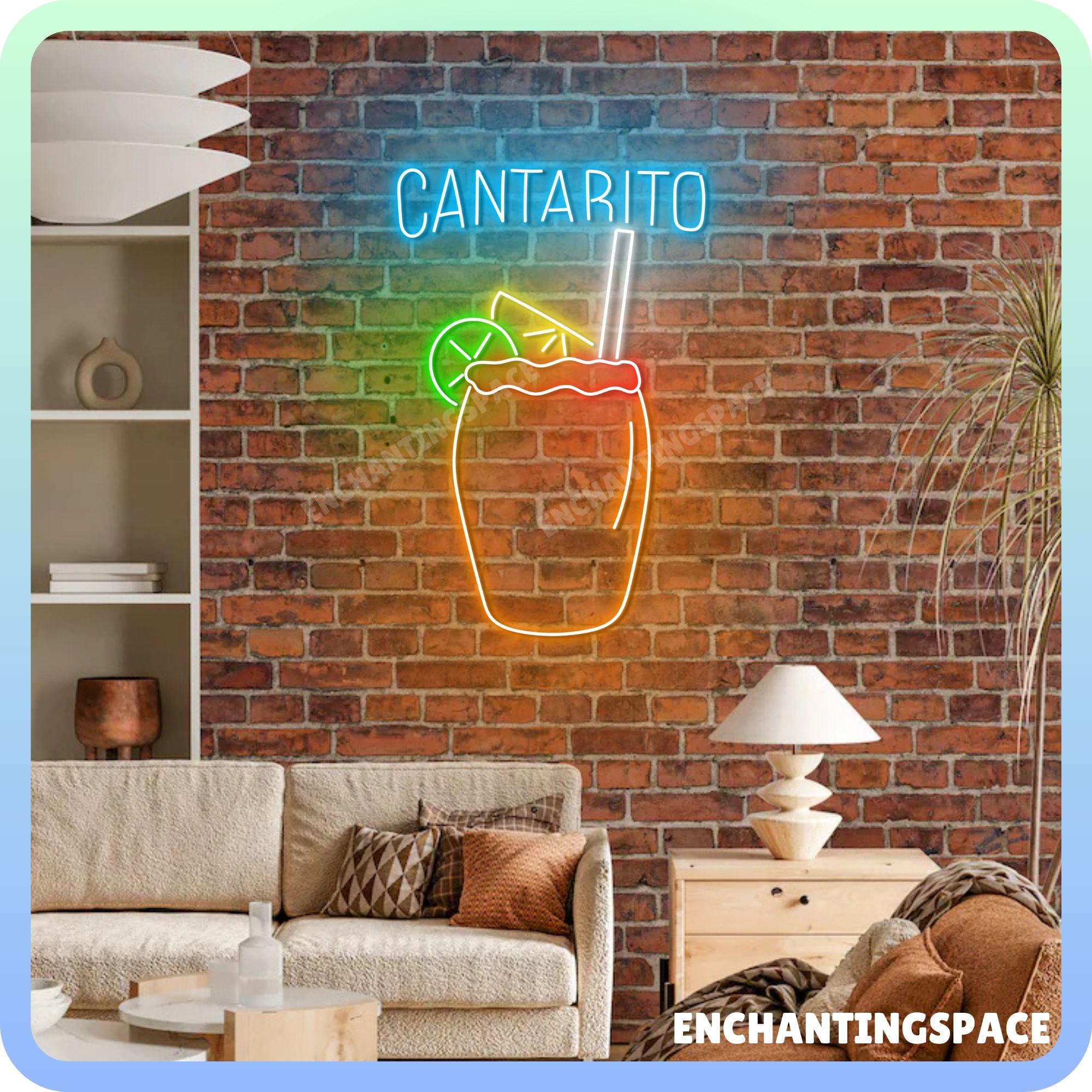 Cantarito Cocktail Neon Sign, Cocktail Bar Pub Led Light, Open Cocktail ...