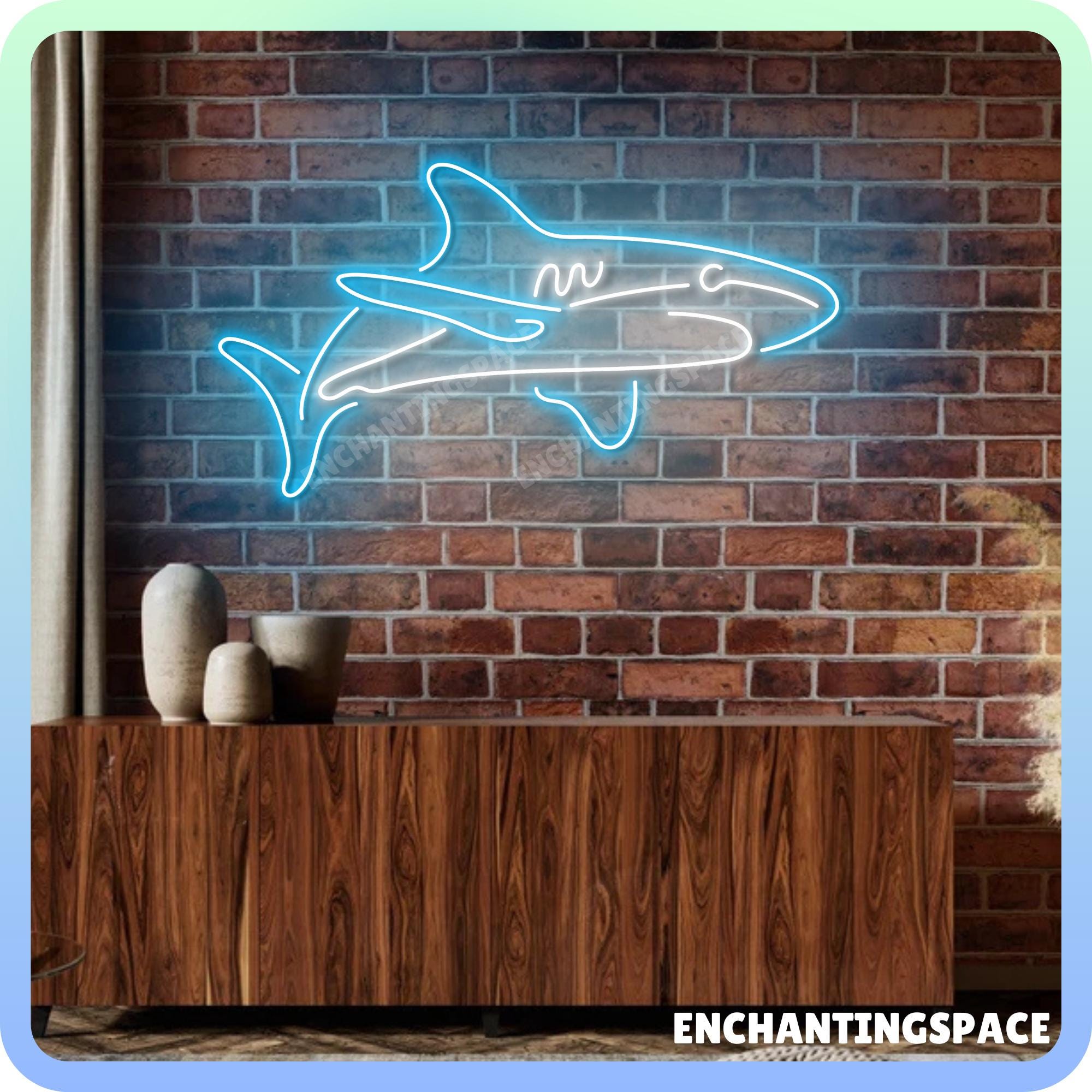 Led Design Shark Shark Neon Sign, Shark Led Light, Custom Shark Led Sign, Shark Sea ...