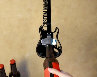 Apribottiglie per Chitarra, Apribottiglie con Sacchetto Regalo, Cavatappi Portatile, Regalo per Compleanno, Festa del Papà, Carnevale, Natale, per Uomini, Donne, Amanti della Birra, Argento Scuro