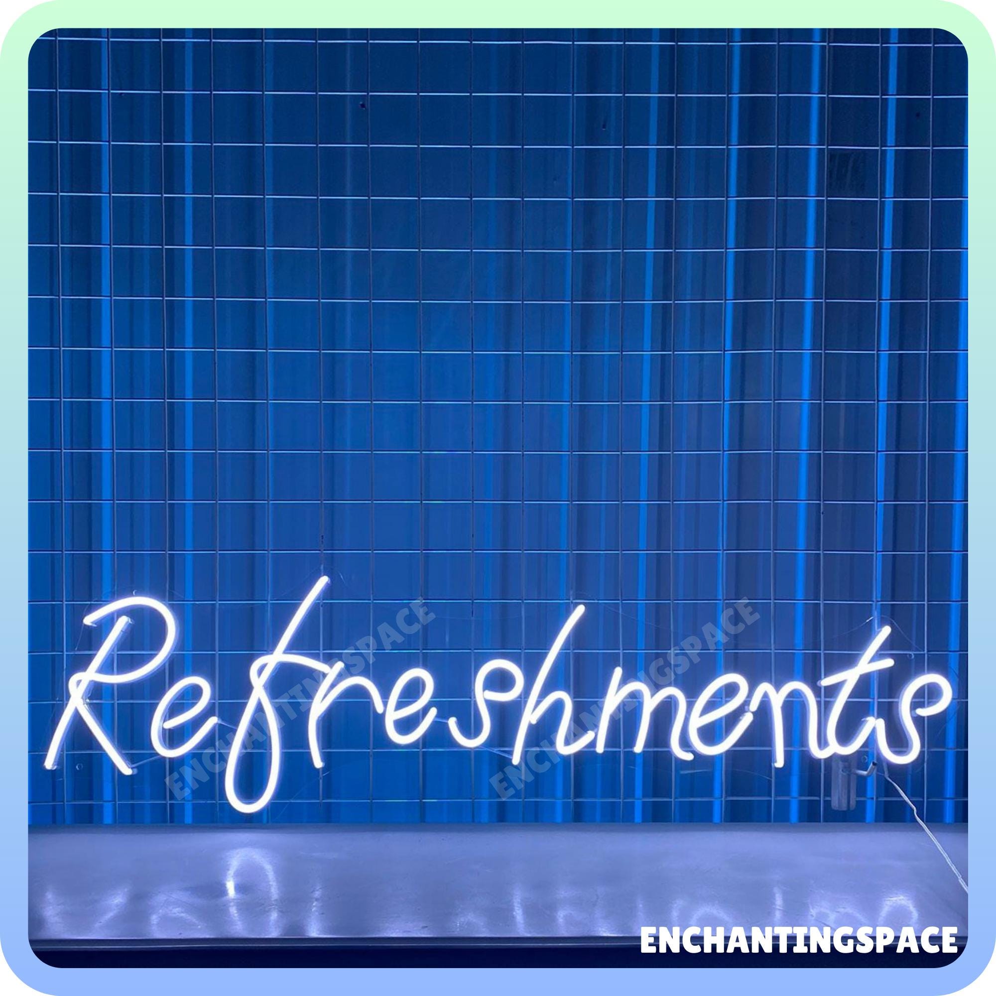 Refreshments Neon Sign, LED Wall Light for Fresh Beverage Counter, Cafe ...
