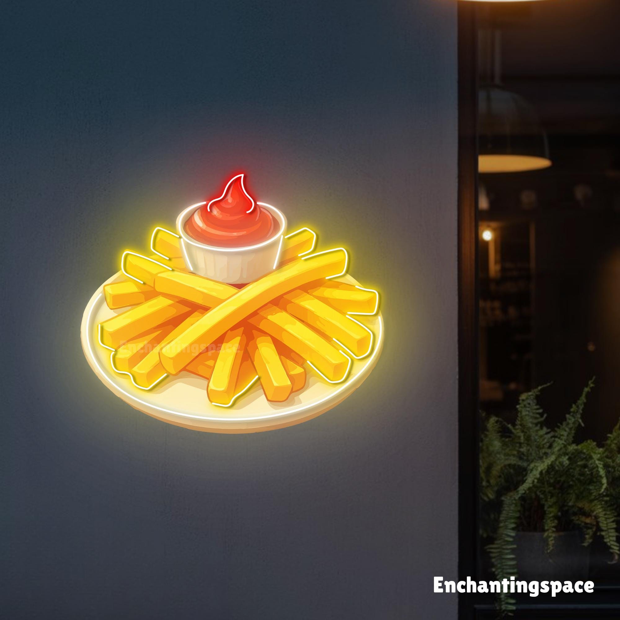 フライドポテトネオンサイン、ファーストフードアクリルサイン