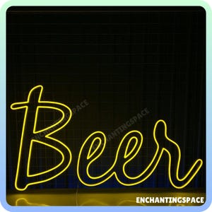 Beer Neon Sign, Beer Led Light Wall Art, Bar Pub Wall Decor, Beer Lover Gift, Open Led Sign For Beer Club Restaurant Decor, Beer Neon Light