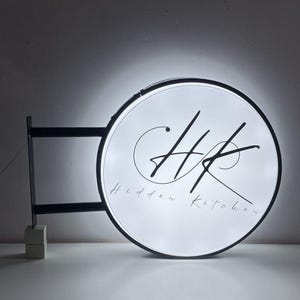 LED 会社看板 両面。LED ライト ボックス 看板 ボード。カスタム
