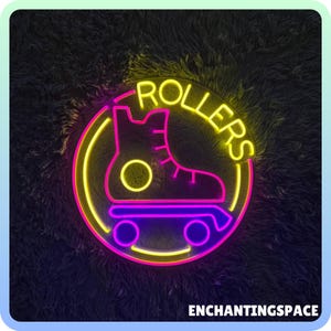 Rollers Neon Sign, Roller Skates Store Led Sign Wall Art, Roller Skates Shop Led Light, Skate Shop Open Light Sign Decoration, Gift For Her
