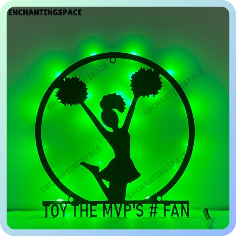 Customized Girl Cheerleading Metal Wall Art LED Light, Personalized ...