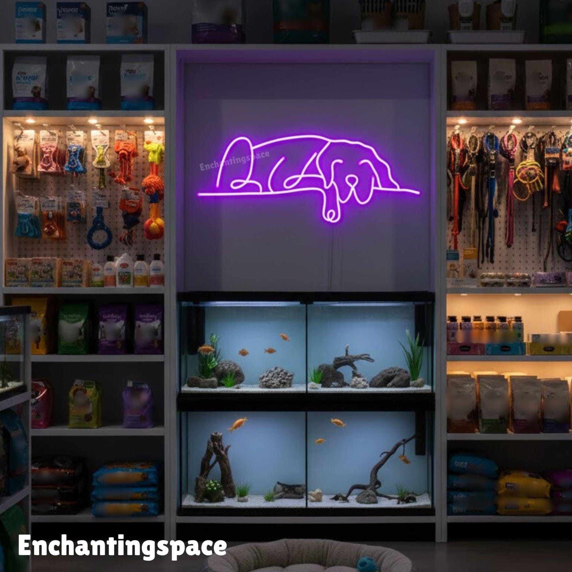Golden Retriever LED Neon Sign, Cute Dog Wall Art for Pet Store