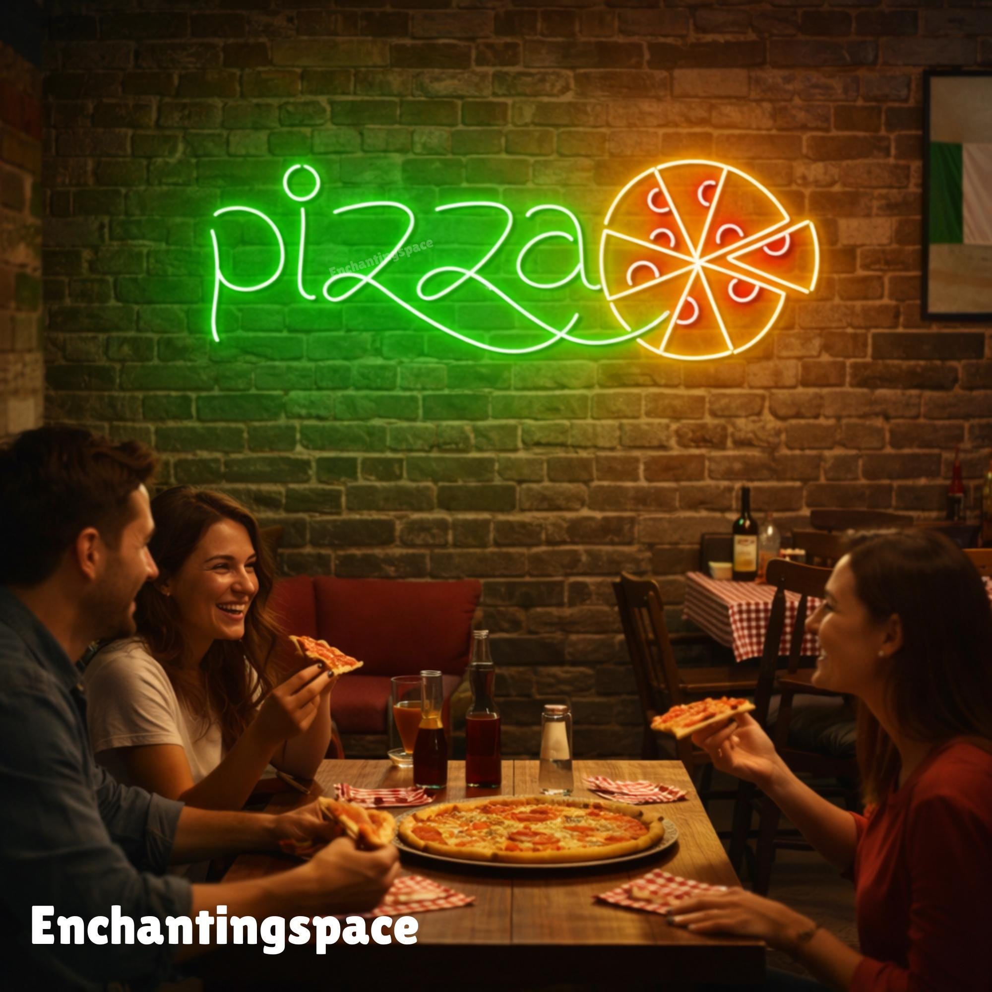 Pizza Neon Light Sign, Italian Food LED Wall Decor for Pizzeria