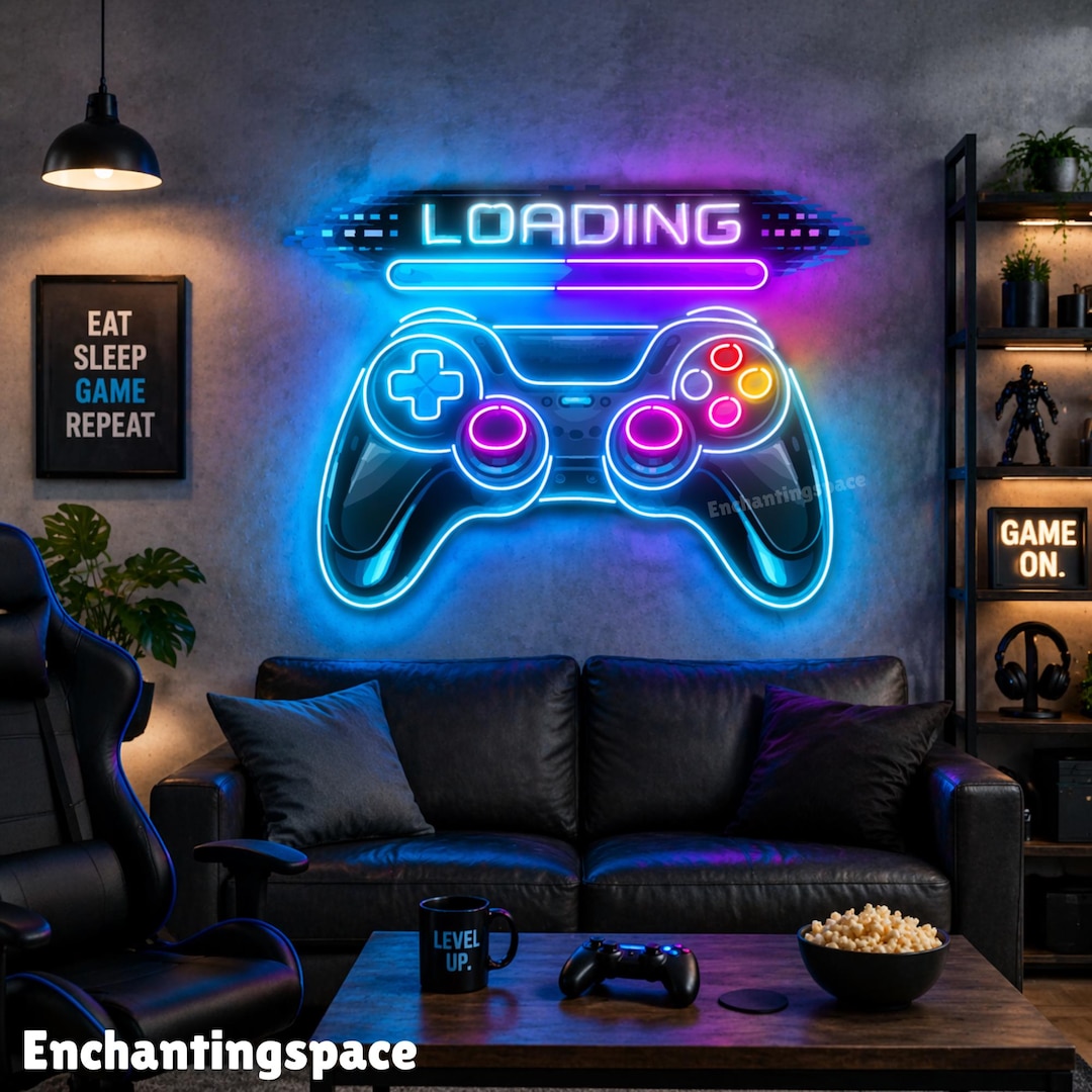 Loading Game Sign Images Loading Gaming Neon Sign, Game Controller LED Light for Gamer Room or ...