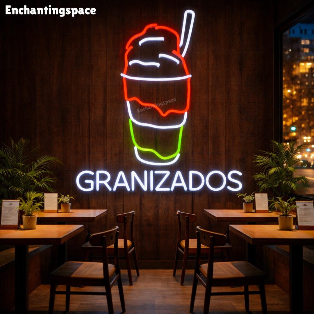 Slushy Led Sign Granizados Neon Sign, Custom LED Wall Light for Spanish Ice Slush Shop ...