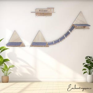 Custom Cat Wooden Climbing Wall Shelf, Set Wooden Cat Wall Furniture With Bridge Cat Step Cat Bed, Cat Shelve for Wall, Modern Cat Furniture