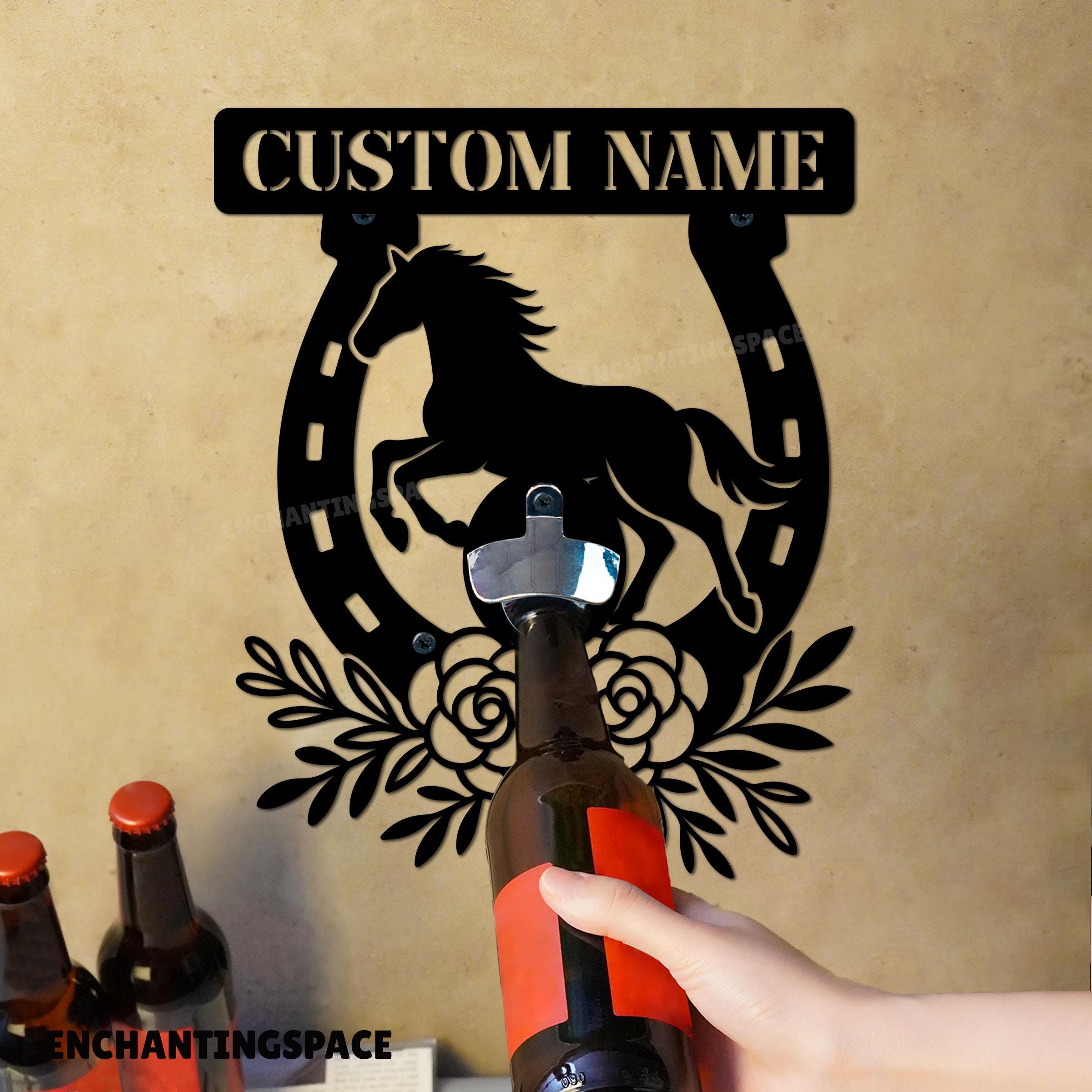 パーソナライズされた馬の金属製ボトルオープナー、ウエスタンバーの