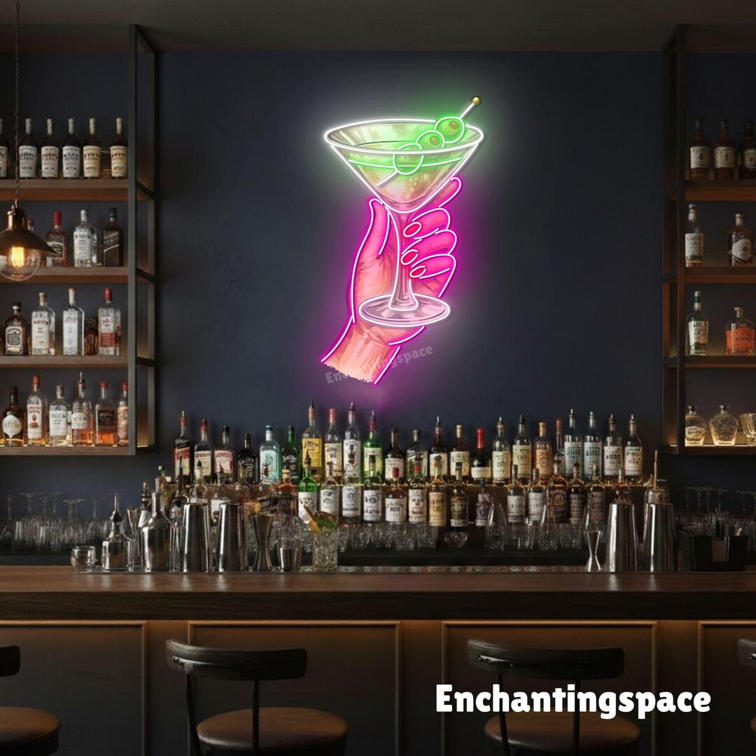 Cocktail Neon Sign, LED Drink Wall Light Decor for Bar, Restaurant and ...