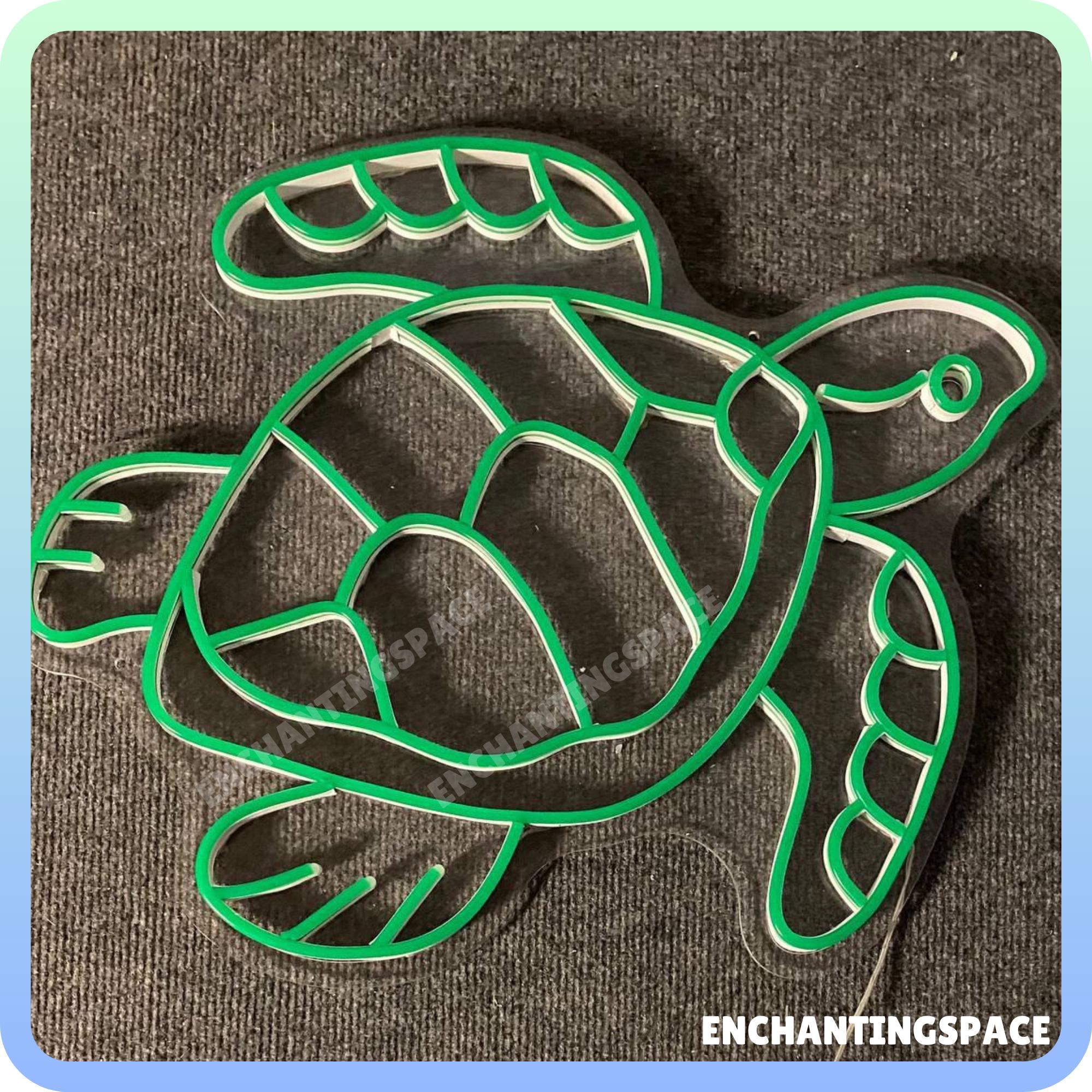Neon Turtle Sign Turtle Neon Sign, Turtle Neon Light Sign, Underwater Animal Led Light ...