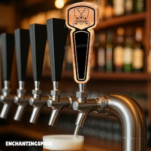 Custom Golf Beer Tap Handle, Laser Engraved Wooden Chalkboard Tap,Handcrafted Bar Accessory, Gift for Golf Lovers, Home Bar Man Cave Decor