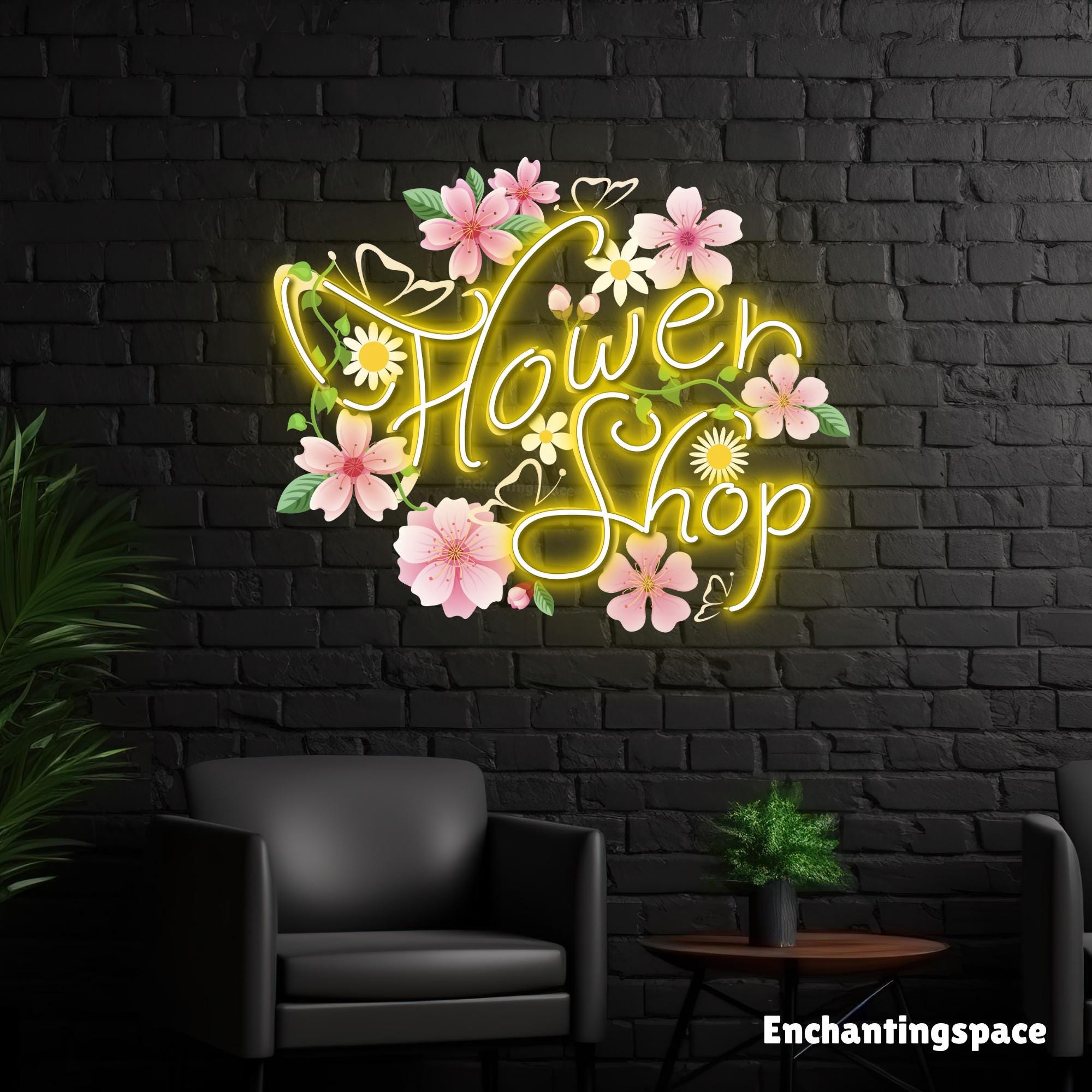 フラワーショップ☆Flower SHOP②☆LED電光看板 Flower Shop Neon Light, Floral Acrylic LED Sign, Light up Sign
