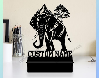 Custom Elephant Metal Phone Stand, Elephant Phone Holder, Elephant Metal Phone Holder for Desk Organization, Elephant Cell Phone Desk Holder