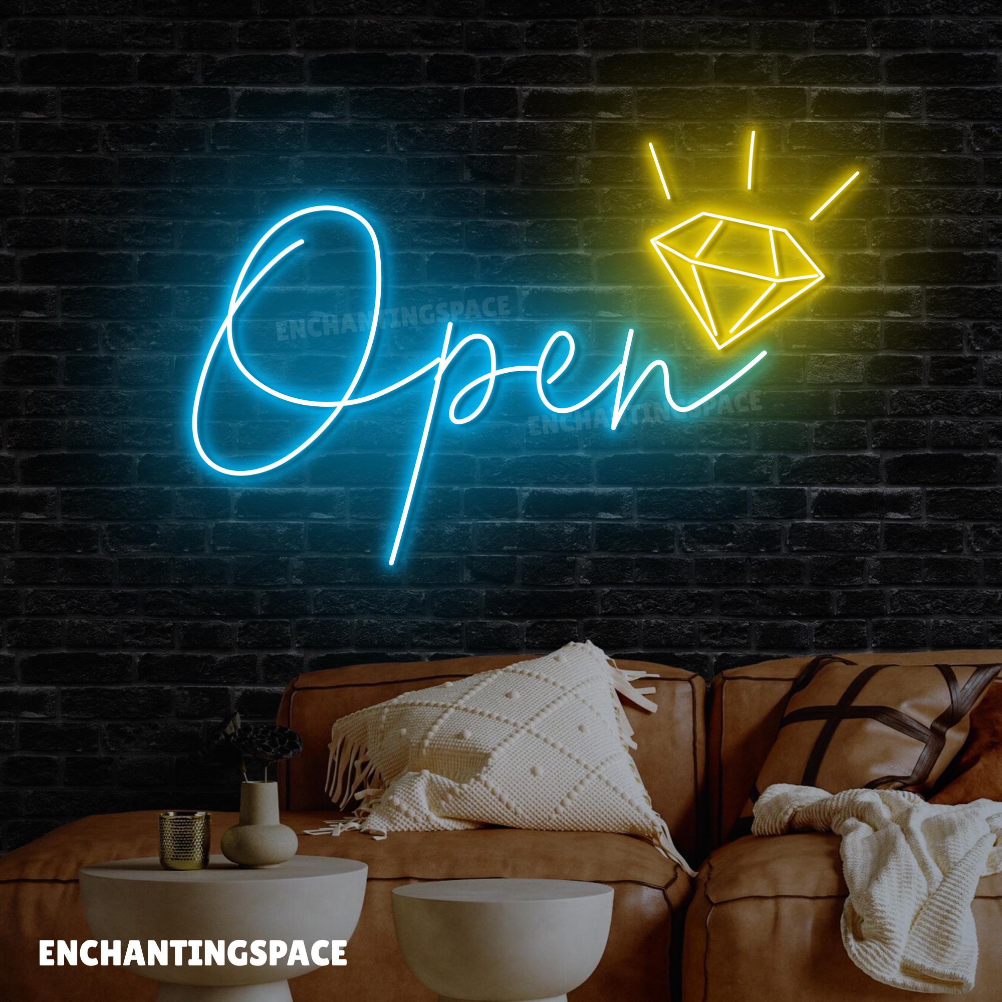 Jewelry Shop Open Neon Sign, Diamond Jewelry Shop Open Led Sign