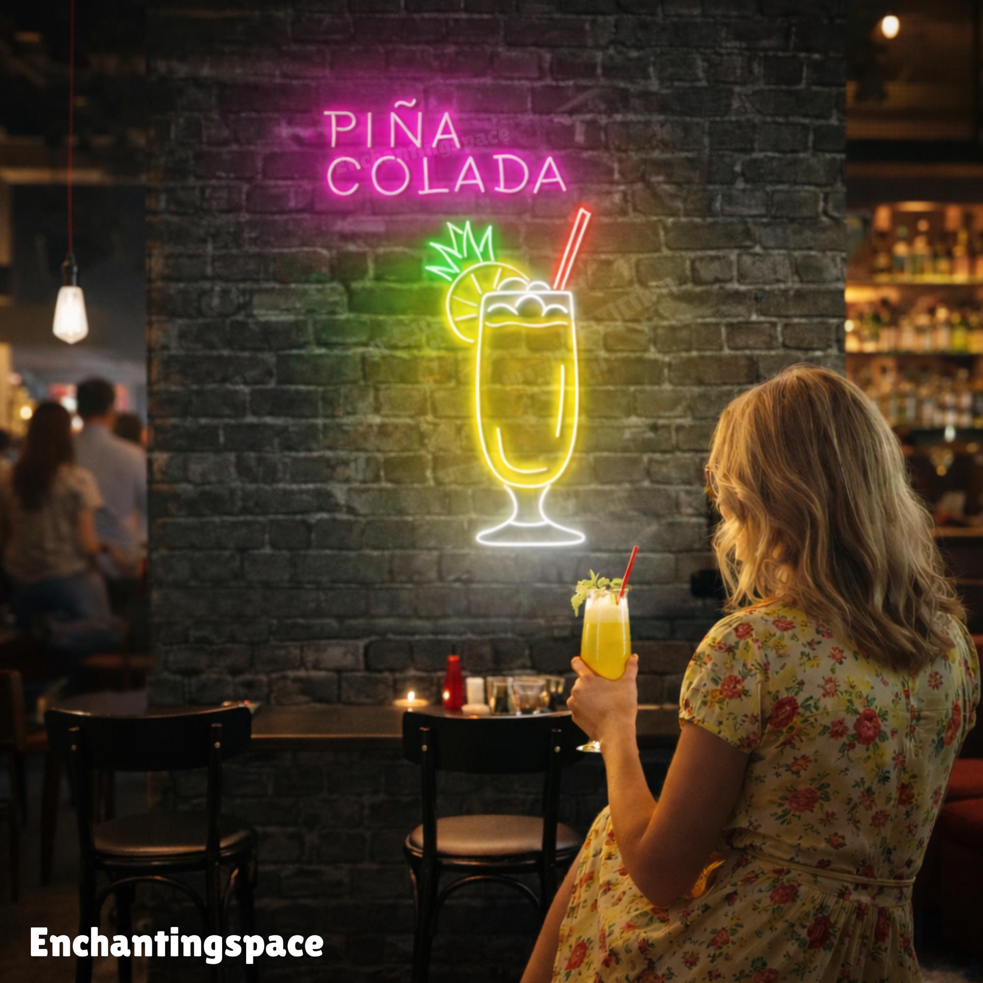 Tropical Cocktail Neon Sign, LED Wall Light for Home Bar, Lounge