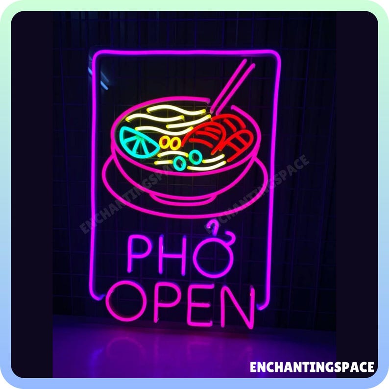 Pho Open Neon Sign, Vietnamese Pho Led Light, Open Sign for Vietnamese ...