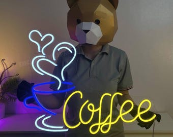 Coffee Cup Neon Light Sign for Cafe Shop Decor, Cafeteria Bar Wall Art, Custom Cafe Sign, Home Bar Wall Led Light, Gift for Coffee Lover