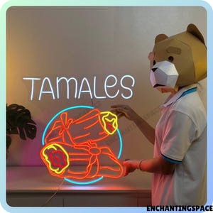 Mexican Tamales Neon Sign, Tamales Led Sign, Mexican Tamales Restaurant Led Light, Tamales Store Light Sign Wall Decor, Tamales Neon Light