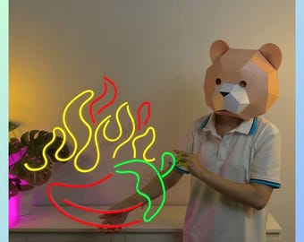 Chili Pepper Neon Sign, Spicy Chili Neon Light Wall Art, Chili Pepper Led Light For Restaurant Wall Decor, Food Restaurant Led Signboard
