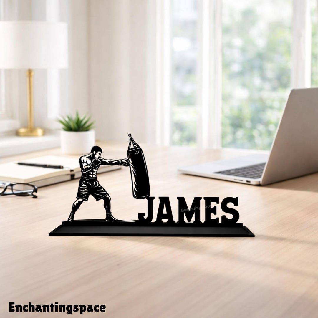 Personalized Boxing Metal Table Decor, Boxer Name Sign for Desk or ...