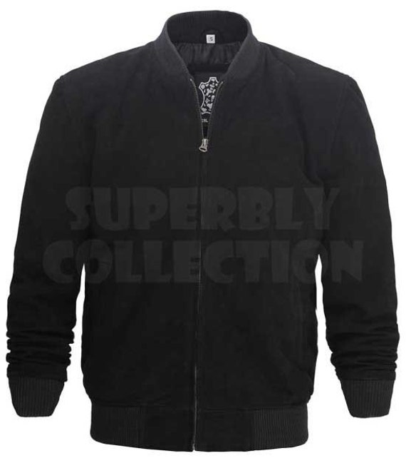 Suede baseball jacket sale