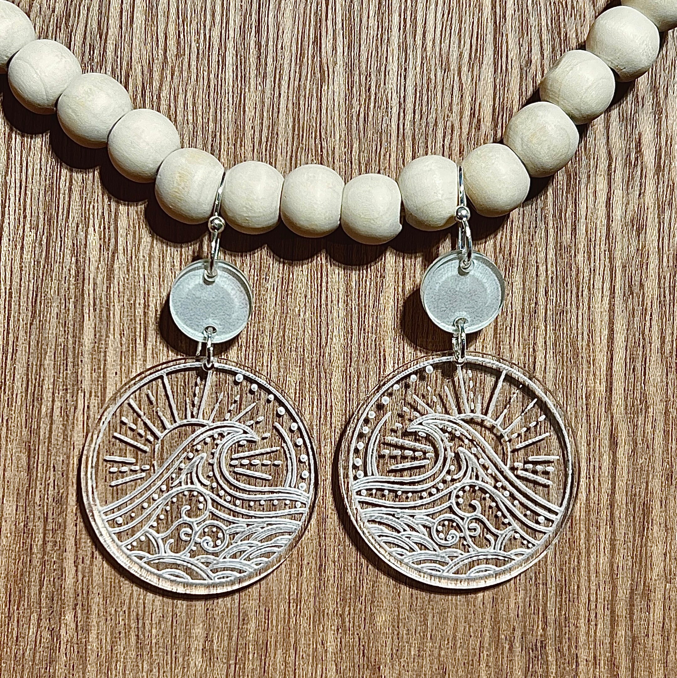 Earrings Ocean Earrings Ocean Acrylic Earrings Beach - Etsy