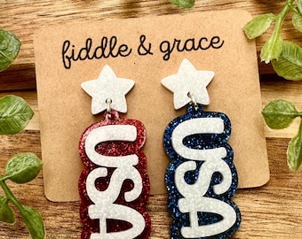 Patriotic USA Earrings