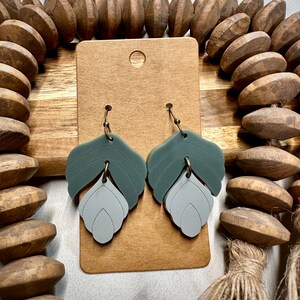 Earrings | Acrylic Earrings | Dangle Earrings | Leaf Earrings | BOHO Earrings | Leaf Earring | Statement Earrings | Colorful Earrings