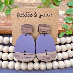 Earrings | Wood Earrings | Dangle Earrings | Acrylic and Wood Earrings | BOHO Earrings | Statement Earrings | Colorful Earrings