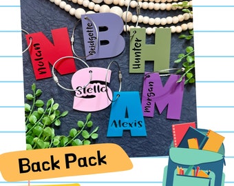 Colorful Acrylic Letter Backpack Tag