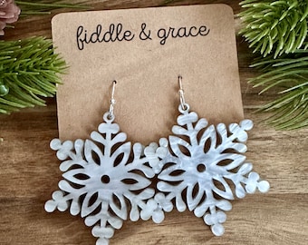 Snowflake Winter Christmas Earrings