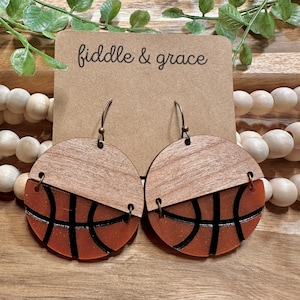 Basketball Earrings | Earrings | Basketball | Basketball Jewelry | Sports Earrings | Sports Jewelry | Basketball Mom | Statement Earrings