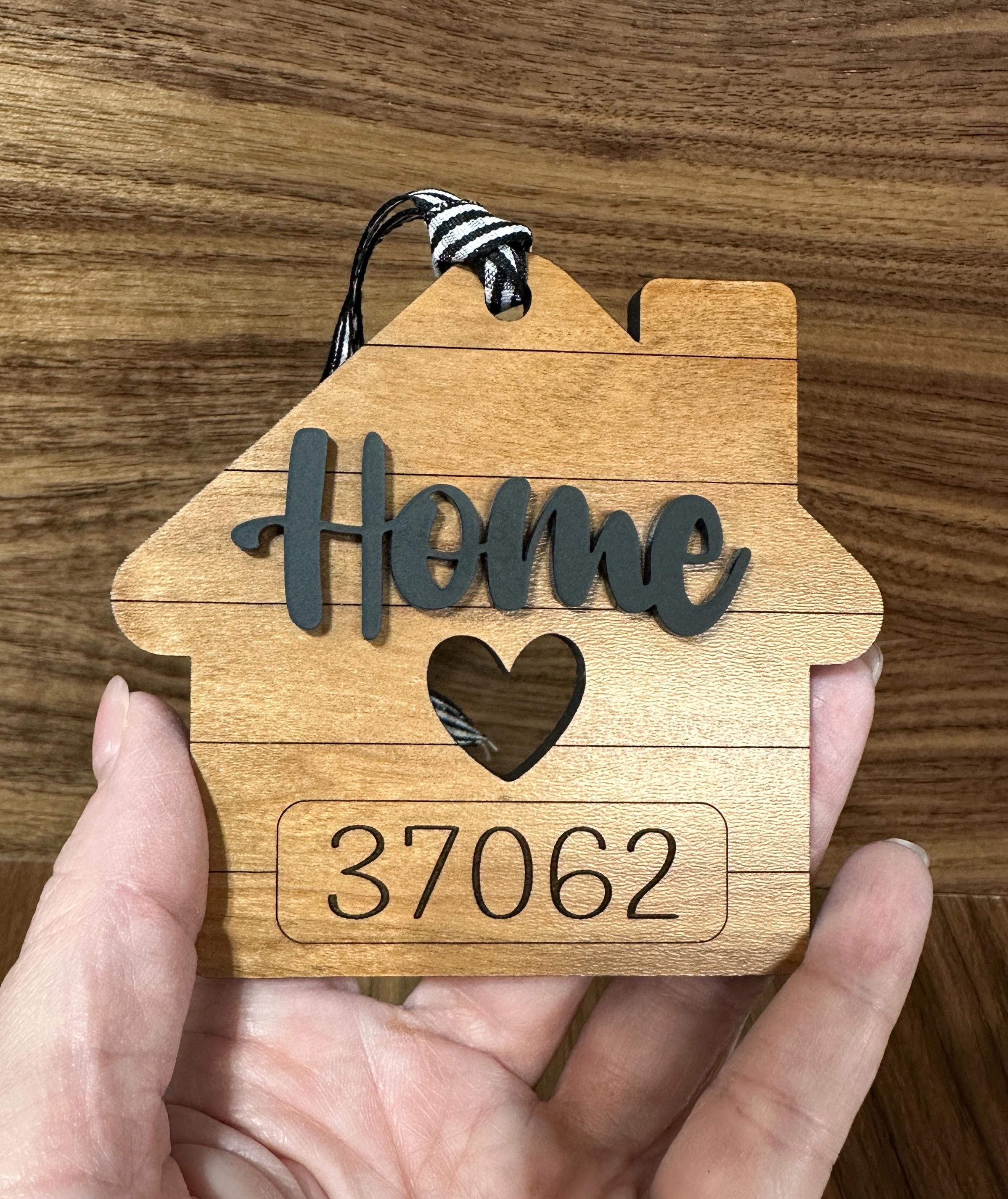 Custom Zip Code Wood Ornament view 2