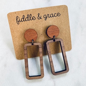Earrings | Wood Earrings | Wooden Earrings | Wood Jewelry | Wooden Jewelry | Lightweight Earrings | Statement Earrings