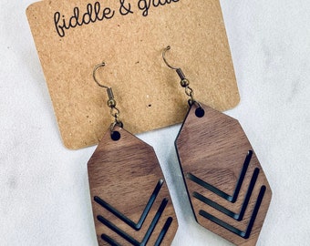 Earrings | Wood Earrings | Wooden Earrings | Wood Jewelry | Statement Earrings