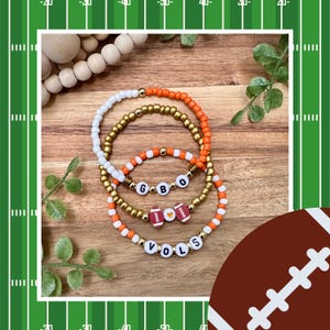 Game Day Bracelet Stack | Vols Bracelet Stack | Vols Bracelet | Sports Mom | Bracelet Stack | School Spirit Bracelet | Sports Bracelet