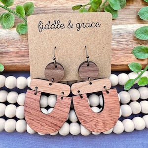 Earrings | Dangle Earrings | BOHO Earrings | Geometric Earrings | Wood Earrings | Wooden Earrings | Statement Earrings