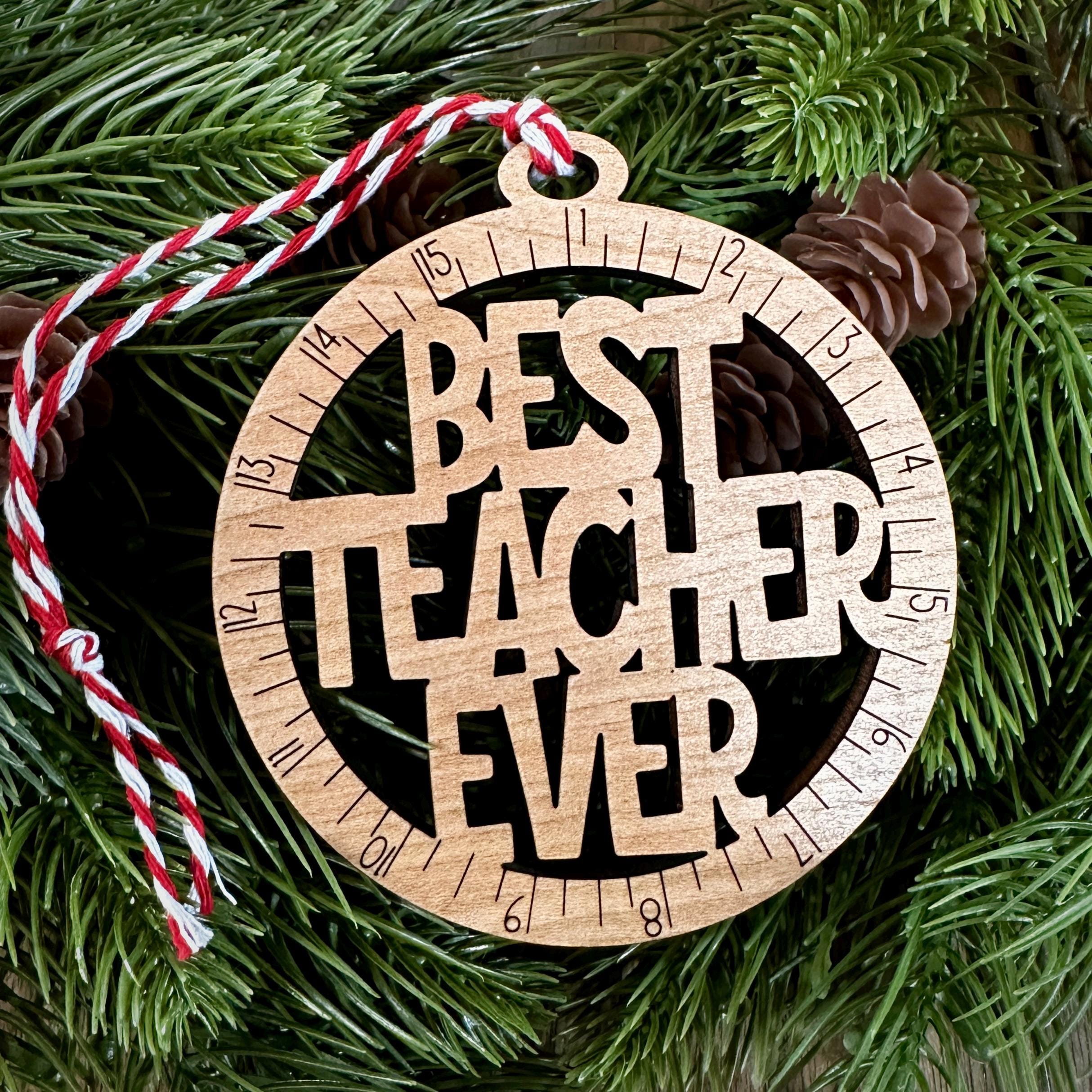 Ruler Circle Best Teacher Ever Ornament view 1