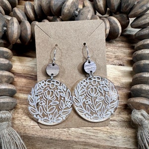 Earrings | Acrylic Earrings | Dangle Earrings | Acrylic and Wood Earrings | BOHO Earrings | CLEAR Acrylic Earrings | Statement Earrings